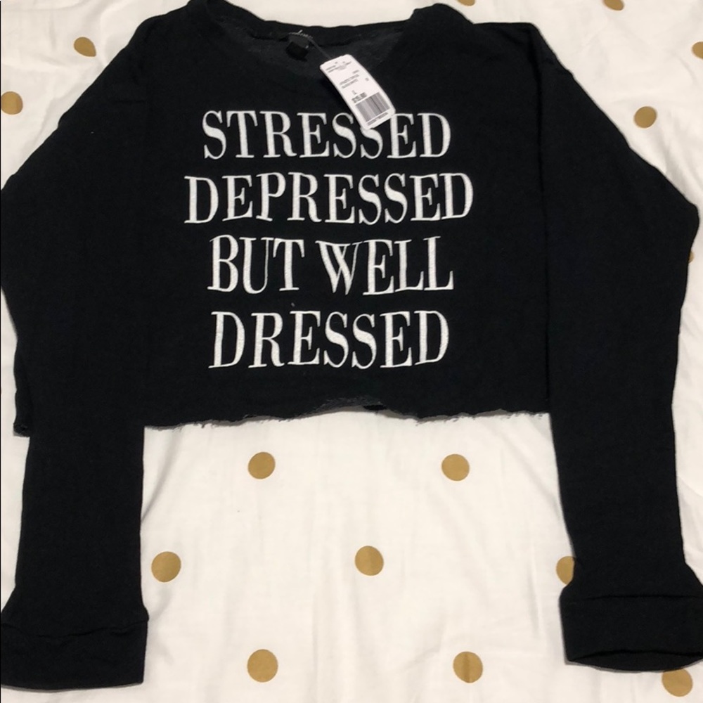 Graphic long sleeve crop top